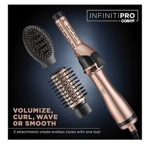 INFINITIPRO By Conair Hot Air Brush Hair Styler Curling Iron